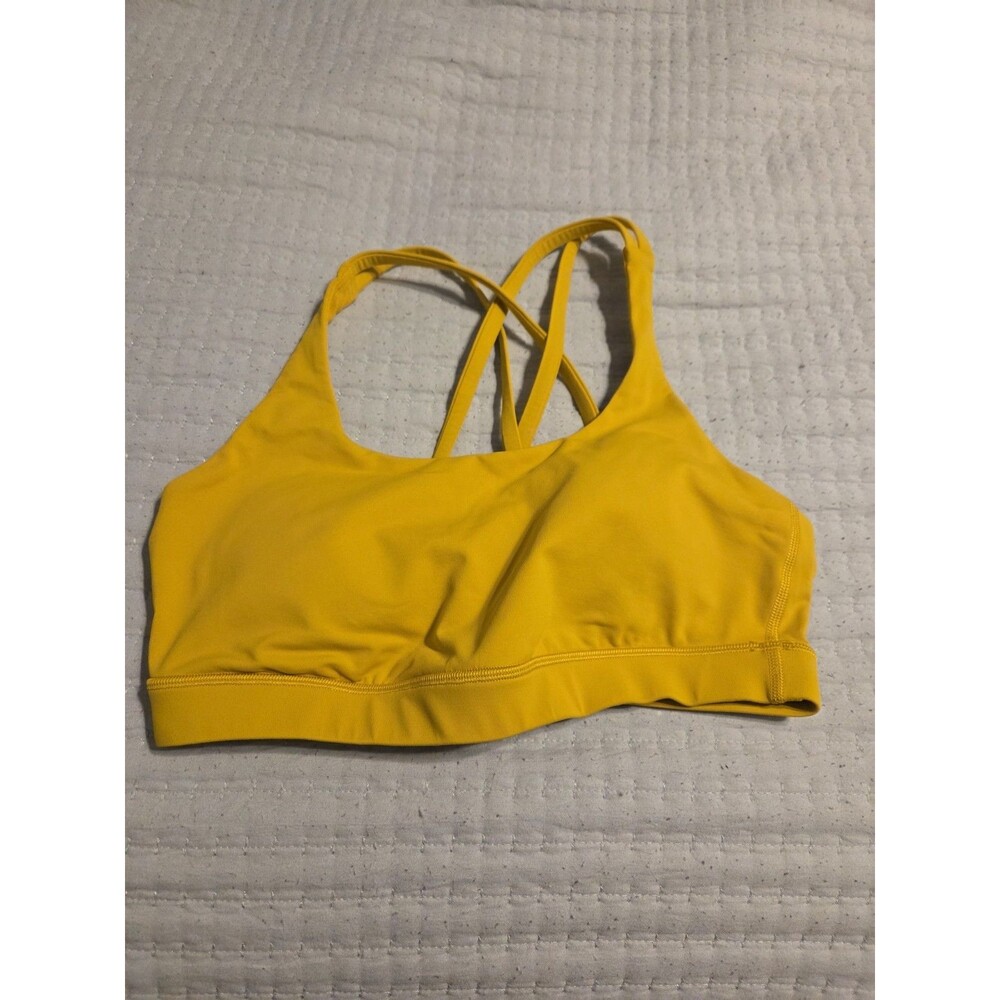 Lululemon Yellow Basic Energy Sports bra Size 8 With Padding